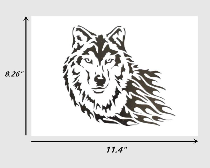 OBUY Lion Deer Tiger Wolf Whale Horse Animal Stencils for Painting on Wood, Fabric, Walls, Airbrush + More | Reusable Mylar Template (Wolf) - Image 2